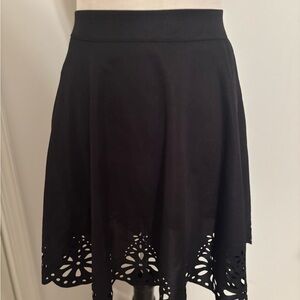 Grace Karin Elegant Black Mini Skirt with Laser-Cut Hem